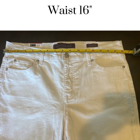 Gloria Vanderbilt Women’s White Boyfriend Jeans Size 8 Relaxed Fit Denim - Picture 3 of 8